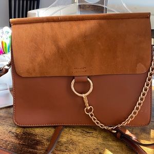Brown Faux Leather Crossbody